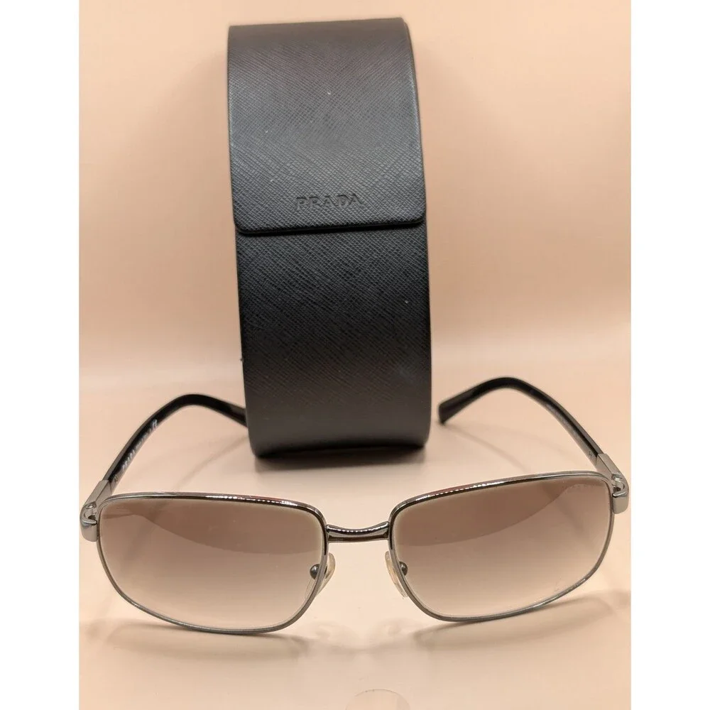 Prada Sunglasses SPR 54Q 610216 SAV 135 24 Gradient Black Gunmetal/Silver *FLAW*